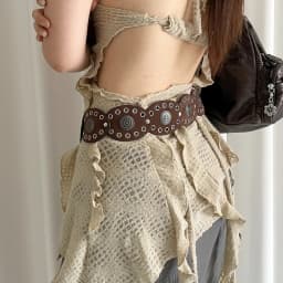 1pc New Vintage Style Women'S Faux PU Belt with Oval Rivet Buckle Waistband Vintage Personalized Belts