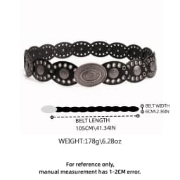 1pc New Vintage Style Women'S Faux PU Belt with Oval Rivet Buckle Waistband Vintage Personalized Belts