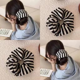 Stripes Knitted Wool Fabric Large Scrunchies Elastic Hair Bands Women Girls Ponytail Hair Ties Headbands Winter Hair Accessories