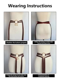 HERSHINE 1-piece women's vintage extra-long rope belt, Viking style,spring,summer, fashionable accessory, Christmas cosplay.