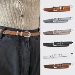 1PC Simple PU Leather Belt Luxury Design Belt Versatile Retro Silver Pin Buckle Waistband Casual Thin Belts