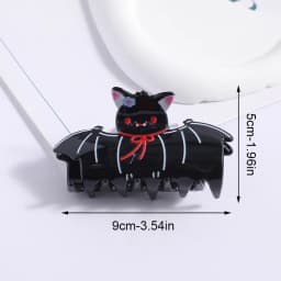 Halloween Shark & Bat Acrylic Hair Claw Clip Double-Sided Print Versatile Summer Fashion Accessory Dopamine Style Hair Grip