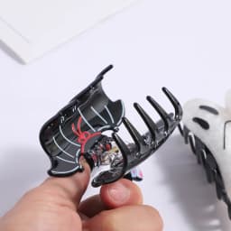 Halloween Shark & Bat Acrylic Hair Claw Clip Double-Sided Print Versatile Summer Fashion Accessory Dopamine Style Hair Grip