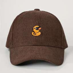 Cute Yellow Duck Corduroy Baseball Cap Embroidery Unisex Vintage Snapback Hat Outdoor Camping Fashion Gift Streetwear Daily C