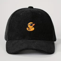 Cute Yellow Duck Corduroy Baseball Cap Embroidery Unisex Vintage Snapback Hat Outdoor Camping Fashion Gift Streetwear Daily C