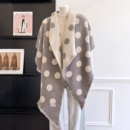 2025 Luxury Brand Women's Cashmere Scarf - Winter Warm Tasseled Striped & Polka Dot Printed Pashmina Shawl, Foulard & Poncho