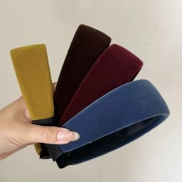 Retro velvet wide headband for women small face high cranial top hairhoop hair accessories