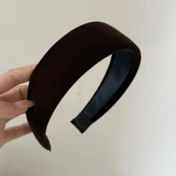 Retro velvet wide headband for women small face high cranial top hairhoop hair accessories