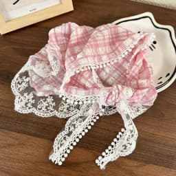 Knitted Embroidery Flower Fabric Headscarfs for Women Sweet Beige Triangle Scarf Mori Girl Style Headband Gentle Headpiece M