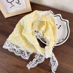 Knitted Embroidery Flower Fabric Headscarfs for Women Sweet Beige Triangle Scarf Mori Girl Style Headband Gentle Headpiece M