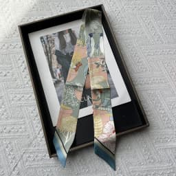 5 * 90Cm French New Hot-selling Plant Jungle Twill Silk Decorative Streamer Wrapping Bag Ribbon Silk Scarf Small Scarf Wholesale