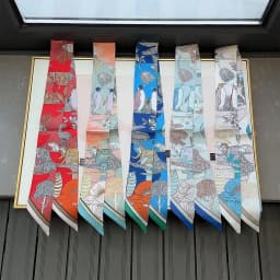 5 * 90Cm French New Hot-selling Plant Jungle Twill Silk Decorative Streamer Wrapping Bag Ribbon Silk Scarf Small Scarf Wholesale