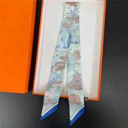 5 * 90Cm French New Hot-selling Plant Jungle Twill Silk Decorative Streamer Wrapping Bag Ribbon Silk Scarf Small Scarf Wholesale
