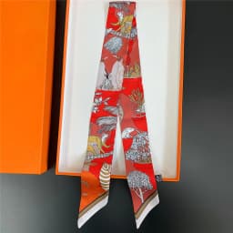 5 * 90Cm French New Hot-selling Plant Jungle Twill Silk Decorative Streamer Wrapping Bag Ribbon Silk Scarf Small Scarf Wholesale