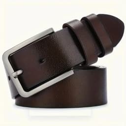 Men's Synthetic Leather Belt with Vintage Square Alloy Buckle - Black, Casual & Business Style, Durable Accessory Vintage Belts