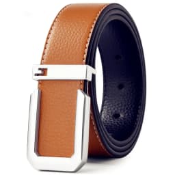 3.3cm Fashion Casual Belt with Silver Smooth Buckle, Designer Men Belt High-Quality, Unisex Fit, Perfect for Jeans Workwear