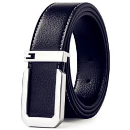 3.3cm Fashion Casual Belt with Silver Smooth Buckle, Designer Men Belt High-Quality, Unisex Fit, Perfect for Jeans Workwear