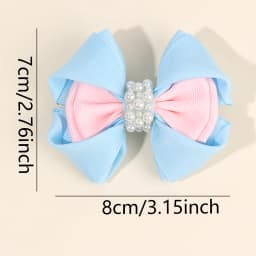 2Pcs Trendy Flower Bud Bow Hair Clips For Girls Sweet Rhinestone Pink Bownot Hairpins Kids Daily New Headwear Hair Accessories