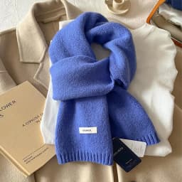 Knitted Scarf Women 100% Wool Winter Warm Scarves Bright Solid Color Design Thickened Shawl Soft Cashmere Pashmina Neck 2025 NEW