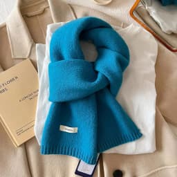 Knitted Scarf Women 100% Wool Winter Warm Scarves Bright Solid Color Design Thickened Shawl Soft Cashmere Pashmina Neck 2025 NEW