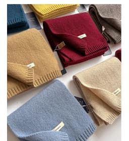Knitted Scarf Women 100% Wool Winter Warm Scarves Bright Solid Color Design Thickened Shawl Soft Cashmere Pashmina Neck 2025 NEW