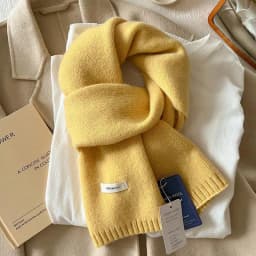 Knitted Scarf Women 100% Wool Winter Warm Scarves Bright Solid Color Design Thickened Shawl Soft Cashmere Pashmina Neck 2025 NEW