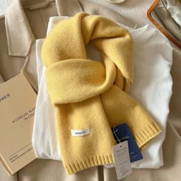 Knitted Scarf Women 100% Wool Winter Warm Scarves Bright Solid Color Design Thickened Shawl Soft Cashmere Pashmina Neck 2025 NEW