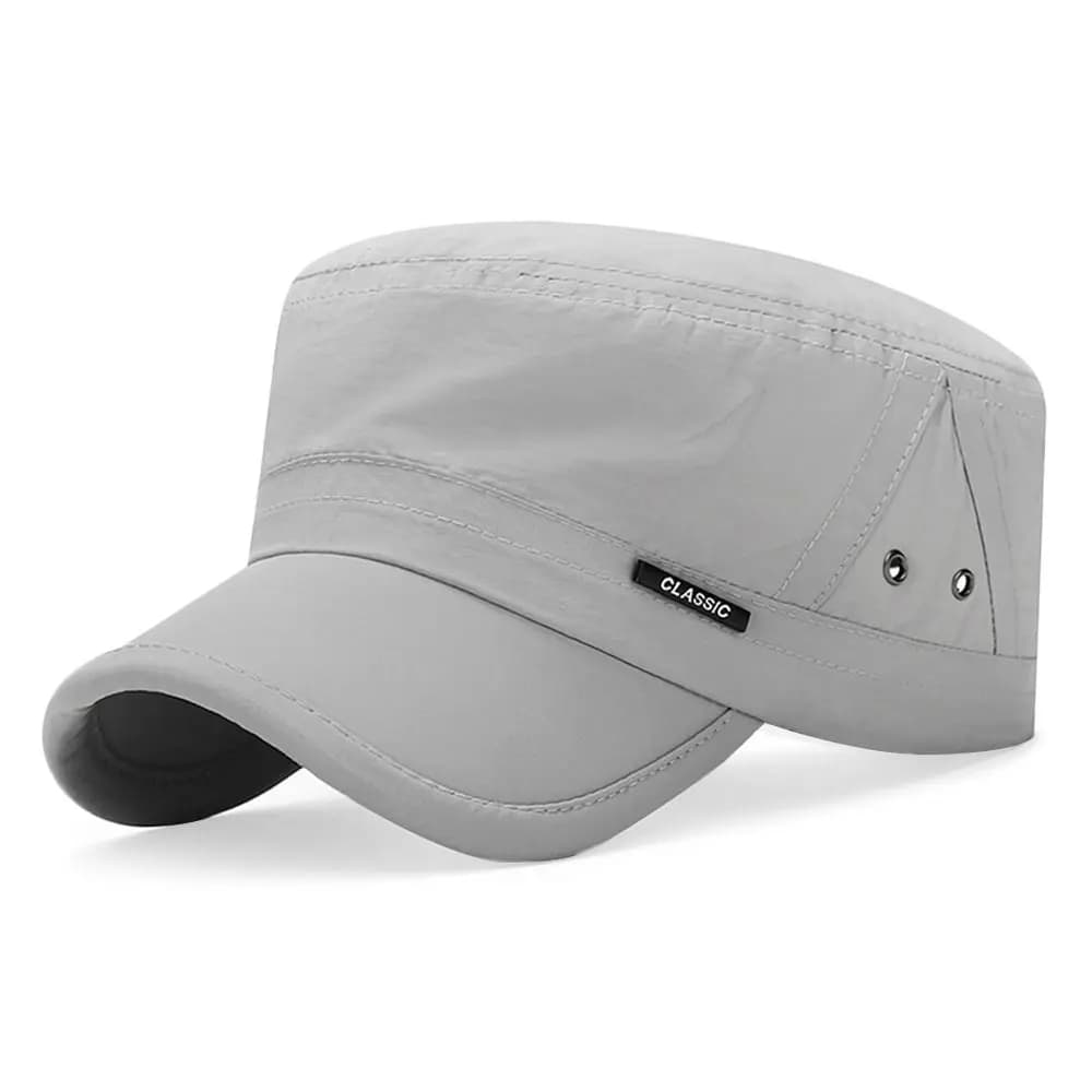 Spring Summer Anti-UV Baseball Cap Adjustable Breathable Cadet Hat Casual Outdoor Flat Top Cap Men