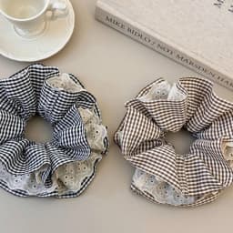 1PC French-Style Soft Four-Layer Lace Houndstooth Hair Scrunchie, Elegant and Fashionable Daily Hair Accessory, Ladies' Hair Acc