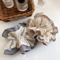 1PC French-Style Soft Four-Layer Lace Houndstooth Hair Scrunchie, Elegant and Fashionable Daily Hair Accessory, Ladies' Hair Acc