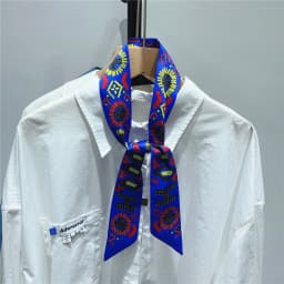 2025 New Pearl Puzzle Women's Twill Decorative Small Silk Scarf Wrapping Bag Handle Ribbon Headband Small Scarf Wholesale Gift