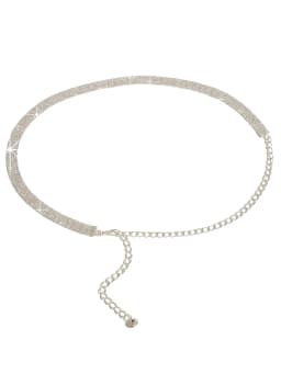 HERSHINE 1pcs Women's Fashion Silver Rhinestone Waist Necklace Suitable for Matching Dresses Suitable for Party,spring,summer