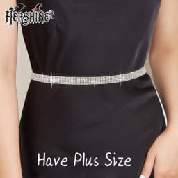 HERSHINE 1pcs Women's Fashion Silver Rhinestone Waist Necklace Suitable for Matching Dresses Suitable for Party,spring,summer