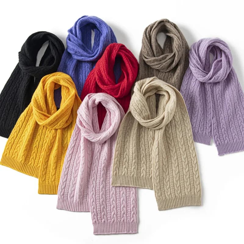 Winter 100% Cashmere Knitted Scarf For Kids Neckerchief Autumn Boys Girls Warmer Neck Scarf Soft Cashmere Children´s Scarves New