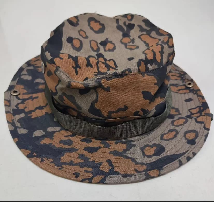 German Oak Camouflage Boonie Hat Man Outdoor Round Cap Brown Autumn