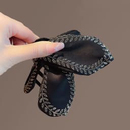 1pc Design sense, leaf, wheat ear, shark clip, satin, sparkling diamond, temperament, grip, clip, hair, grip