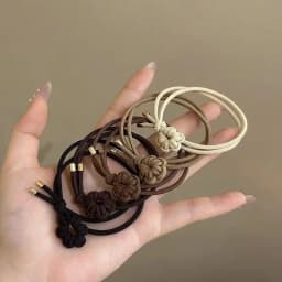 5PC Good Soft Black Brown High Elasticity Hair Ties Rope for Women Girls Ponytail Holder Korean Hair Accessories