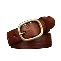 2.8cm Ladies Thick Cowhide Copper Buckle Genuine Leather Jeans Belt Women High Quality Retro Luxury Cintos Female Waistband
