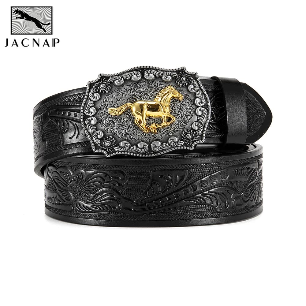 Men's Vintage Western Wind Belt PU Leather Belt Main Body Metal Buckle High Quality Men's Belt