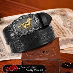 Men's Vintage Western Wind Belt PU Leather Belt Main Body Metal Buckle High Quality Men's Belt