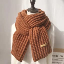 Thick Cable Knit Warm Cashmere Scarf Neckerchief Winter Long Chunky Wrap Women Mens Warm Scarf for Travel Office