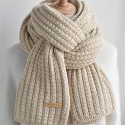Thick Cable Knit Warm Cashmere Scarf Neckerchief Winter Long Chunky Wrap Women Mens Warm Scarf for Travel Office