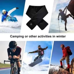 USB Women Men Heating Scarf Temperature Scarf 3 Gears Wrap Fleece Washable Electric Neck Warmer Not Inclound Battery for Camping