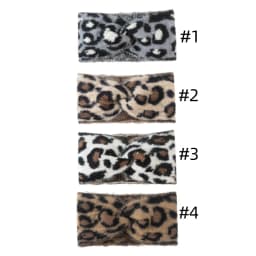 Leopard Headband Wool Knitted Chunky Headbands Elastic Crochet Turban Ear Warmer Headwraps for Children Adult Hair Accessories