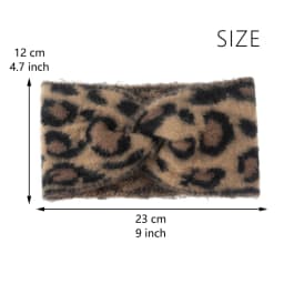 Leopard Headband Wool Knitted Chunky Headbands Elastic Crochet Turban Ear Warmer Headwraps for Children Adult Hair Accessories