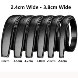 Men for Pin Buckle Leather Black Belt Without Buckle Straps Wide Genuine Belt Body No Buckle for 2.4 2.8 3.0 3.2 3.5 3.8cm