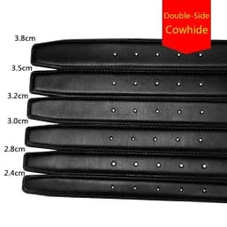 Men for Pin Buckle Leather Black Belt Without Buckle Straps Wide Genuine Belt Body No Buckle for 2.4 2.8 3.0 3.2 3.5 3.8cm