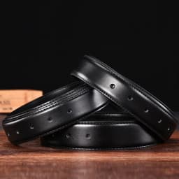 Men for Pin Buckle Leather Black Belt Without Buckle Straps Wide Genuine Belt Body No Buckle for 2.4 2.8 3.0 3.2 3.5 3.8cm
