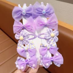 10 Pieces of Sweet Pink Hairpins Are Cute and Versatile Crown and Bow Bangs Hair Clips Kids Baby Hair Accessories Set
