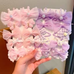 10 Pieces of Sweet Pink Hairpins Are Cute and Versatile Crown and Bow Bangs Hair Clips Kids Baby Hair Accessories Set